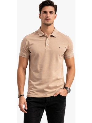 Woodsman Erkek Polo Yaka Bej T-Shırt