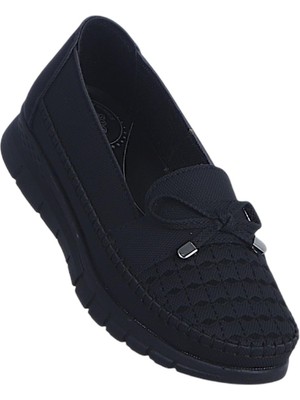 Ayakcenter Ayzen A725 Siyah Kadın Günlük Babet Ayakkabı