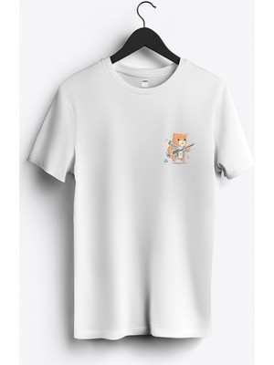 MGAX Avcı Hunter Bear Arma Baskılı Regular Sıfır Yaka %100 Pamuk Unisex Penye T-Shirt
