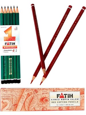 Fatih Mercanlı 12'li Kurşun Kalem Seti ve 12'li Kırmızı Kopya Kalemi Çok Amaçlı Kullanım
