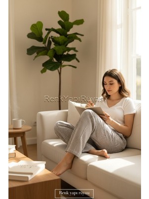 Renk Yapı Rüyası Kadın Pamuklu Pijama Altı, Tek Alt Pijama, Günlük Raha Alt Boru Paça Alt