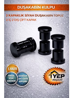 Yep İnşaat Siyah Duşakabin Kapı Kulpu 2 Çift (4 Adet) – Yep Inşaat Kalitesi