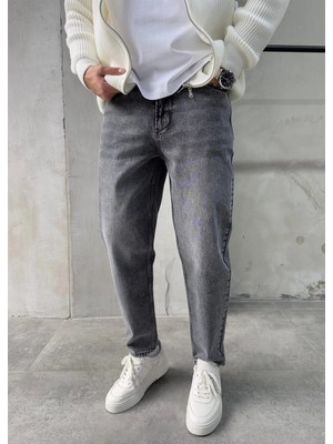 Difransel Jeans Erkek Boyfriend Jean Pantolon Rahat Kalıp Denim 1 Adet Yüksek Bel Siyah