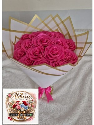 Solmayan Gül Buketi Pembe