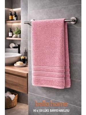 Bella Home Lüks Pamuklu Banyo Havlusu | 90X150 cm | 1 Adet | Yumuşak & Emici | Konforlu & Şık