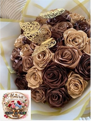 Solmayan Gül Buketi Kahve Tonları