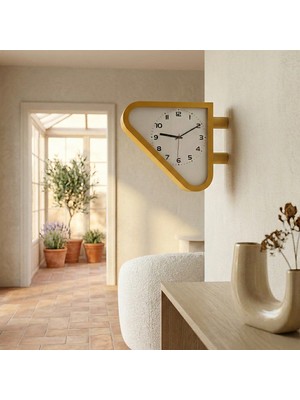 Fibrika Store Retro Modern Üçgen Duvar Saati - Mat Antrasit Tasarım Saat