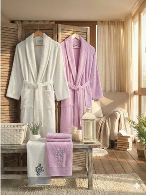 Zena Krem Leylak Havlulu Bornoz