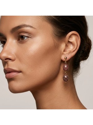 THEIA GemWorks Berry - Çilek Kuvars Küpe