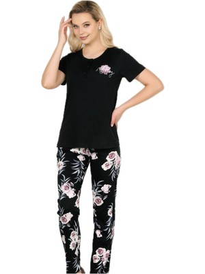 Alperi 78-49 Kadın Çiçek Desenli Kısa Kol Pijama Takım