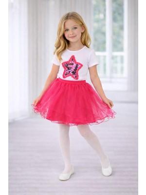 Dıgıl Kids Kız Çocuk Yıldız Desenli T-Shirt Etek Takım