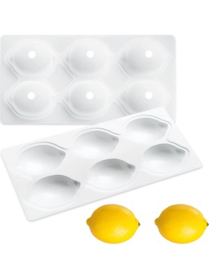 Tahtakale Toptancı Silikon 3D Limon Şekilli Kapaklı Kek Kalıbı 6 Lı