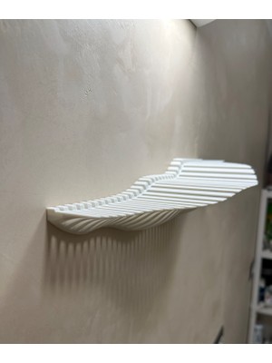 Modern Dalga Formlu Dekoratif Duvar Rafı – 3D Baskı Minimal Tasarım Duvar Rafı