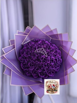 Solmayan Gül Buketi Mor