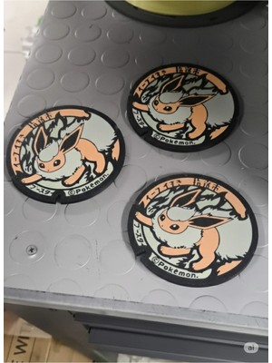 Anka Atölye 2'li Pokemon Flareon Bardak Altlığı – Anime Kapak Tasarımlı Koleksiyonluk Coaster