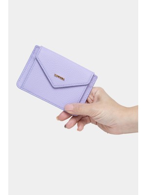 Rewina Massarelli x Hakiki Deri Kadın Cüzdan Kartlık ve Para Bölmeli Lila MCZ9098