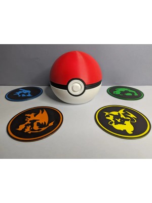 Anka Atölye Pokémon Bardak Altlığı Seti + Pokeball Saklama Kutusu – 4’lü Nostaljik Koleksiyon - Anime Sever