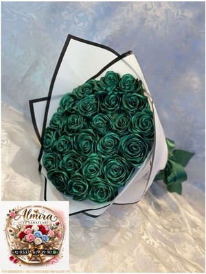 Solmayan Gül Buketi Yeşil
