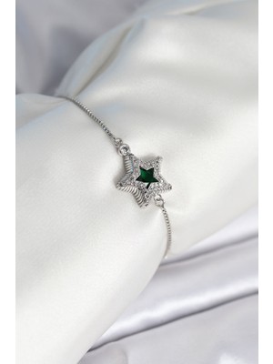 Yıldız Model Asansörlü Gümüş Renk Kadın Bileklik