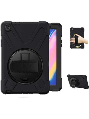 MK Beykoz Ally Galaxy Tab  P200-P205 3 Katmanlı Standlı Zırh KILIF-SHOCKPROOF-(5775) - KE002Q-76Z1P6