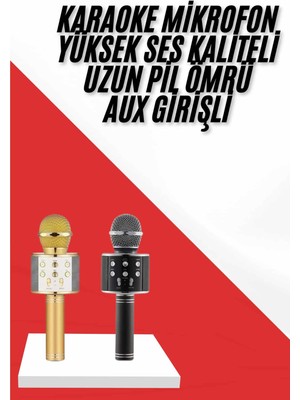 MK Beykoz Karaoke Mikrofon Dahili Hoparlörlü Sd-Usb-Aux Girişli Bluetooth Hoparlör - KE002Q-78ZZJ6