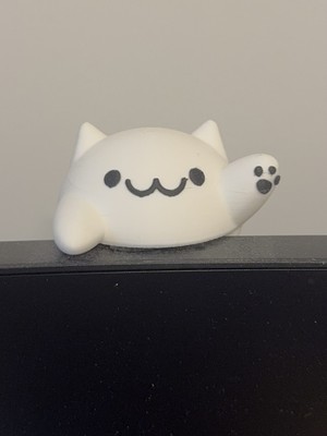 Anka Atölye Bongo Cat Monitor Dekoru 3D Baskı Masaüstü Kedi Figürü – Monitör Üstü Dekor