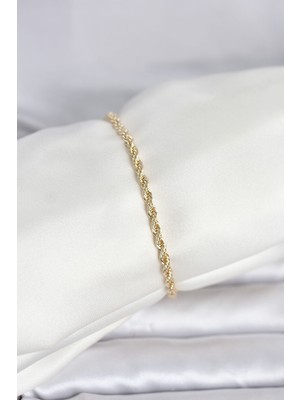 cm 14K Gold Renk Burgu Model Kadın Bileklik