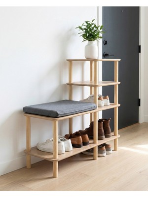 CMDWOOD -Belto : Ayakkabılık - Minderli Oturma Yeri - Benc- Vestiyer -Daire Kapı Önü - Apartman - Hol - Koridor - Ofis- Gövde Mdf - Ahşap Ayaklı Demonte Kurulum Minimalist