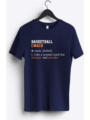 MGAX Basketbol Basketball Coach Baskılı Regular Sıfır Yaka %100 Pamuk Unisex Penye T-Shirt