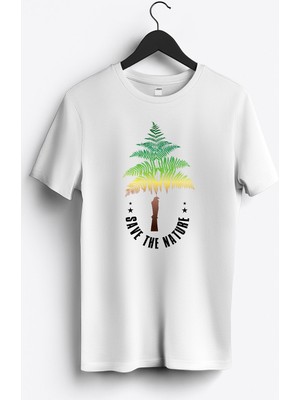 MGAX Kamp Doğayı Kurtar Baskılı Regular Sıfır Yaka %100 Pamuk Unisex Penye T-Shirt