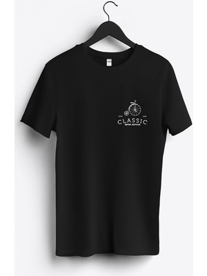 MGAX Bisikletçi Klasik Bisiklet Arma Baskılı Regular Sıfır Yaka %100 Pamuk Unisex Penye T-Shirt