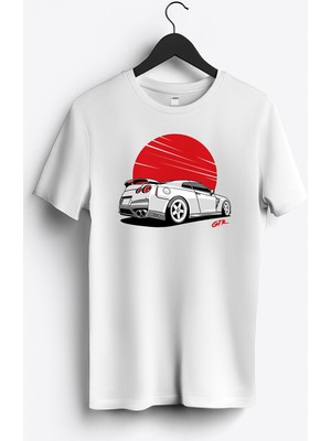 MGAX Araba Gtr Baskılı Regular Sıfır Yaka %100 Pamuk Unisex Penye T-Shirt