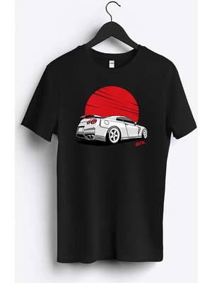 MGAX Araba Gtr Baskılı Regular Sıfır Yaka %100 Pamuk Unisex Penye T-Shirt