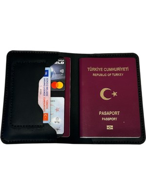 Parla Leather  Pasaport Cüzdan V3 El Yapımı Hakiki Gerçek Deri Pasaport Kılıfı Cüzdan Kartlık Kadın Erkek