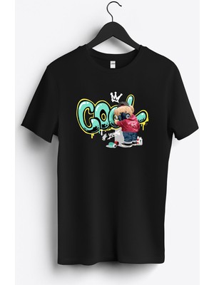 MGAX Sevimli Ayı Havalı Genç Baskılı Regular Sıfır Yaka %100 Pamuk Unisex Penye T-Shirt