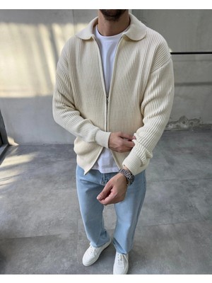 Difransel Jeans Erkek Fermuarlı Triko Sweatshirt