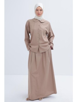 Allday Bebe Yakalı Keten Etekli Takım