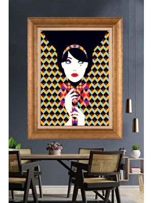 Giyense Altın Varaklı Çerçeveli Paspartulu Tablo DRE1030