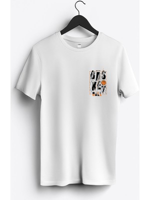 MGAX Basketbol Born To Win Basketball Arma Baskılı Regular Sıfır Yaka %100 Pamuk Unisex Penye T-Shirt