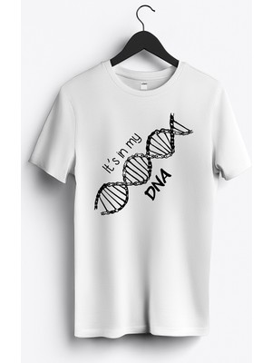 MGAX Motosiklet It's In My Dna Zincir Baskılı Regular Sıfır Yaka %100 Pamuk Unisex Penye T-Shirt