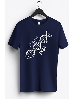 MGAX Motosiklet It's In My Dna Zincir Baskılı Regular Sıfır Yaka %100 Pamuk Unisex Penye T-Shirt