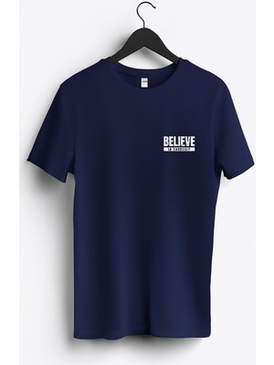 MGAX Believe In Yourself Arma Baskılı Regular Sıfır Yaka %100 Pamuk Unisex Penye T-Shirt