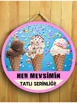 Mayeka Cafeler Restoranlar Dondurmacılar Için Dondurma Duvar Kapı Tablo Ahşap Askılı Pano Tabela