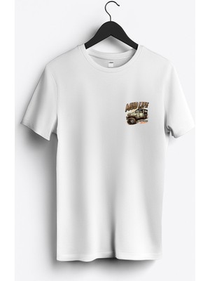 MGAX Off Road Mud Life Arma Baskılı Regular Sıfır Yaka %100 Pamuk Unisex Penye T-Shirt