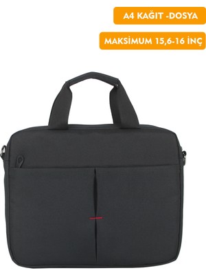 Dada 15,6"-16" inç Laptop Evrak Çantası Farklı Ölçülerde Tablet A4 Kağıt ve Dosya Uyumlu Darbe Emici Koruma Omuz Askılı