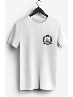 MGAX Denizci Denizlerin Kralı Arma Baskılı Regular Sıfır Yaka %100 Pamuk Unisex Penye T-Shirt