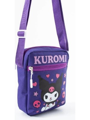 Trg Kuromi Çocuk Omuz Çantası – 3 Bölmeli – Su Geçirmez Kumaş (21×16×6 Cm)