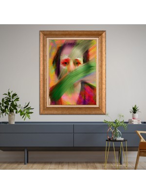 Giyense Altın Varaklı Çerçeveli Paspartulu Tablo DRE1403