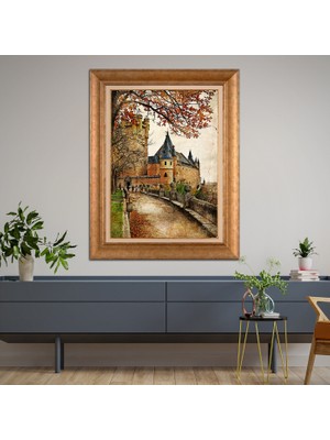 Giyense Altın Varaklı Çerçeveli Paspartulu Tablo DRE1354