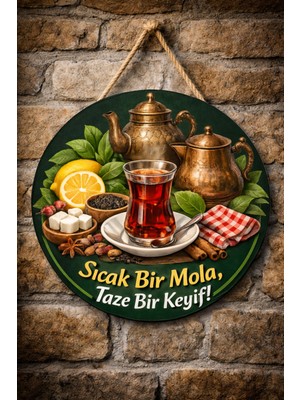 Mayeka Cafe Restoran Için Çay Ocağı Duvar Kapı Tablo Süsü Ahşap Askılı Pano Tabela No 69